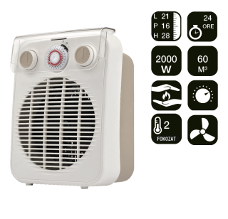 ARDES 4F10TI Ventilátoros hősugárzó IP21 védelem